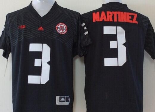 Men Nebraska Huskers 3 Martinez Black NCAA jerseys